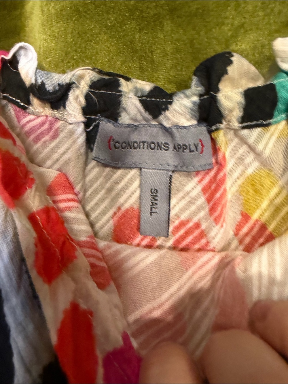 Anthropologie Conditions Apply Colorful Leopard Ruffle Tie Strap Top Small $118 - Picture 7 of 8